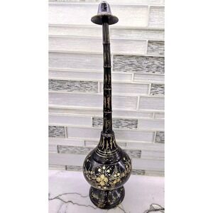 Black and Gold Brass 13 Inches Tall Rose Water‎ Sprinkler/Gulabdan